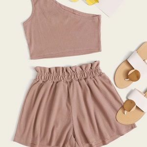 One shoulder two piece set